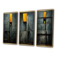 thumbnail image 3 of Designart "Vintage Wisdom Minimal Orange" Modern Geometric Framed Wall Art Set Of 3 - Gold Abstract Geometric Frame Gallery Wall Set For Home Decor, 3 of 6