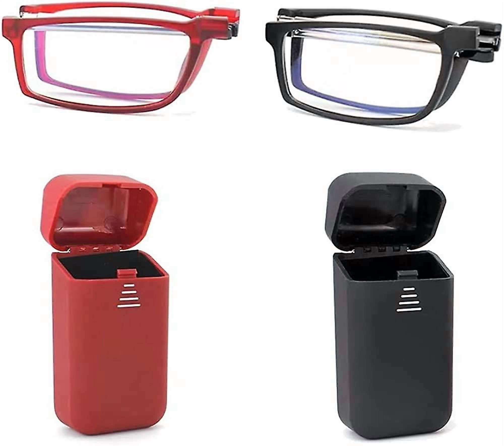 2 Pairs TR90 Blue Light Blocking Reading Glasses, Foldable Reading Glasses with Case, +200