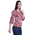 thumbnail image 3 of Moomaya Hauts Aguichant à Manches 3/4 pour Femmes Chemise Imprimée à Volants pour Femmes T-Shirt d'Été, 3 of 4
