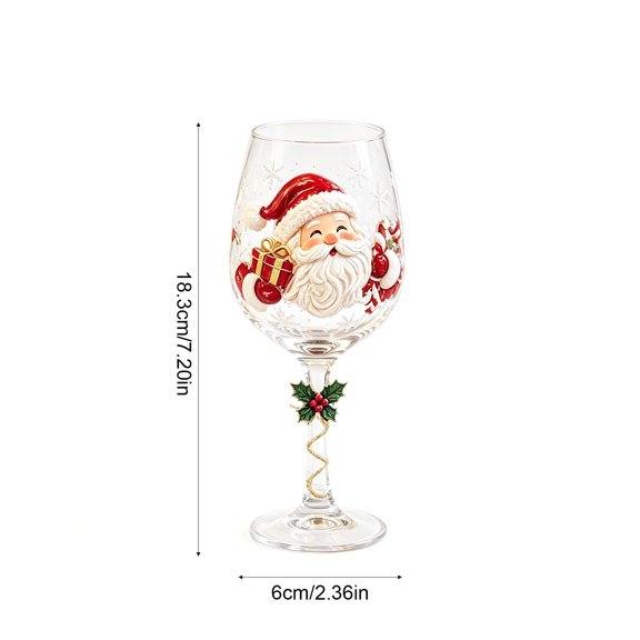 Christmas Wine Glasses, Hand Blown Crystal Goblets, Festive Holiday Stemware, Snowflake Design, Lead Free, for Red White Wine, Home Dining, Parties, Gifts