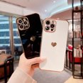 thumbnail image 3 of For iPhone Case,Cute Glitter Plating Loving Heart Pattern Side Print Design for Girls Women,Luxurly Screen Camera Protection Shockproof Soft Bumper Silicone Cover, 3 of 5