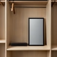 thumbnail image 1 of BESTYASH Wooden Floor Mirror Holder Dark Grey Anti-slip Base for Dressing Area Home Decor 1Pcs, 1 of 8