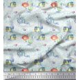 thumbnail image 1 of Soimoi Green Cotton Duck Fabric Fish & Octopus Ocean Print Fabric by The Yard 44 Inch Wide, 1 of 2