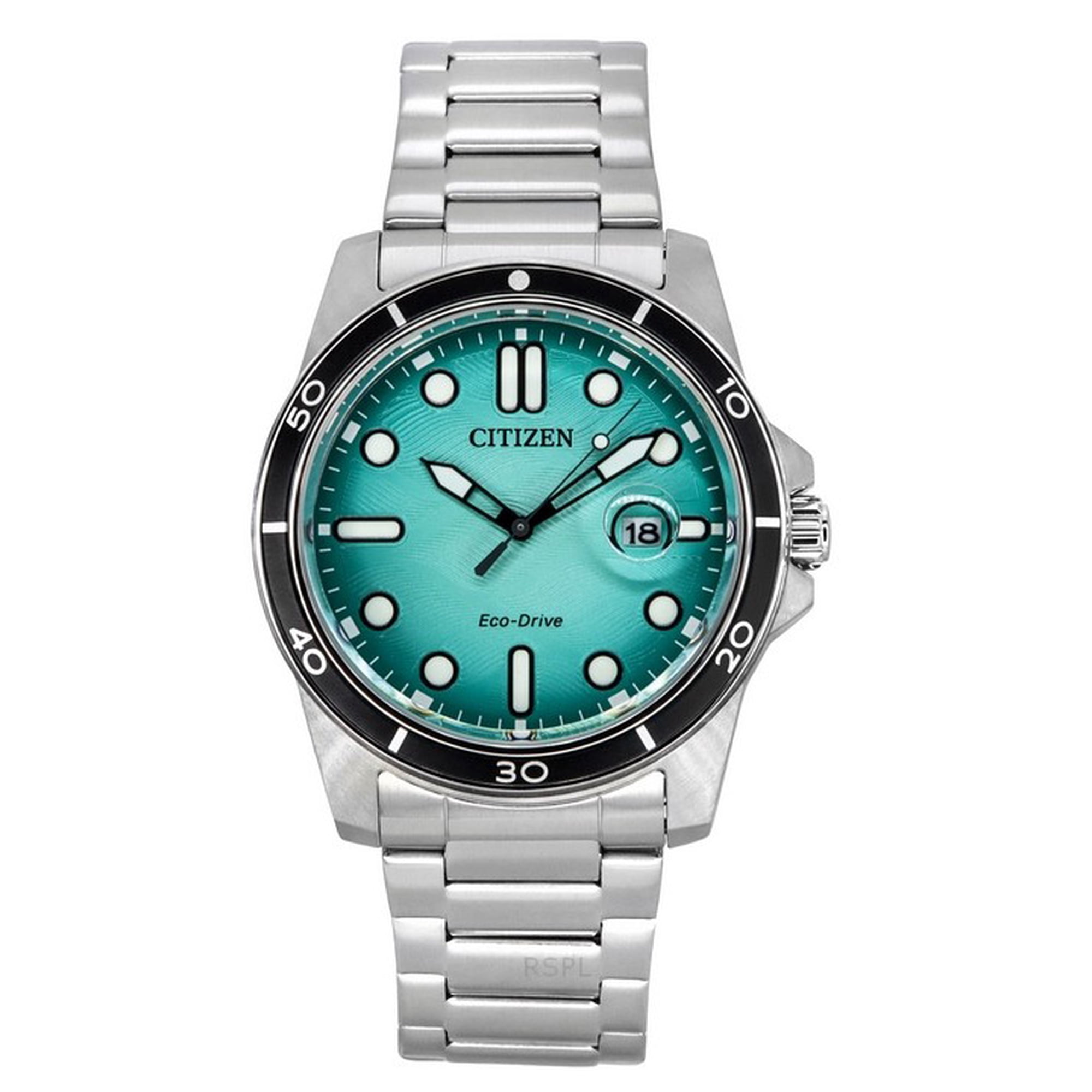 Citizen Marine Eco-Drive Stainless Steel Turquoise Dial AW1816-89L