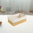 thumbnail image 1 of Woven Basket Container Cosmetics Storage Box for Household Bathroom Cupboard 28x20x11cm, 1 of 8