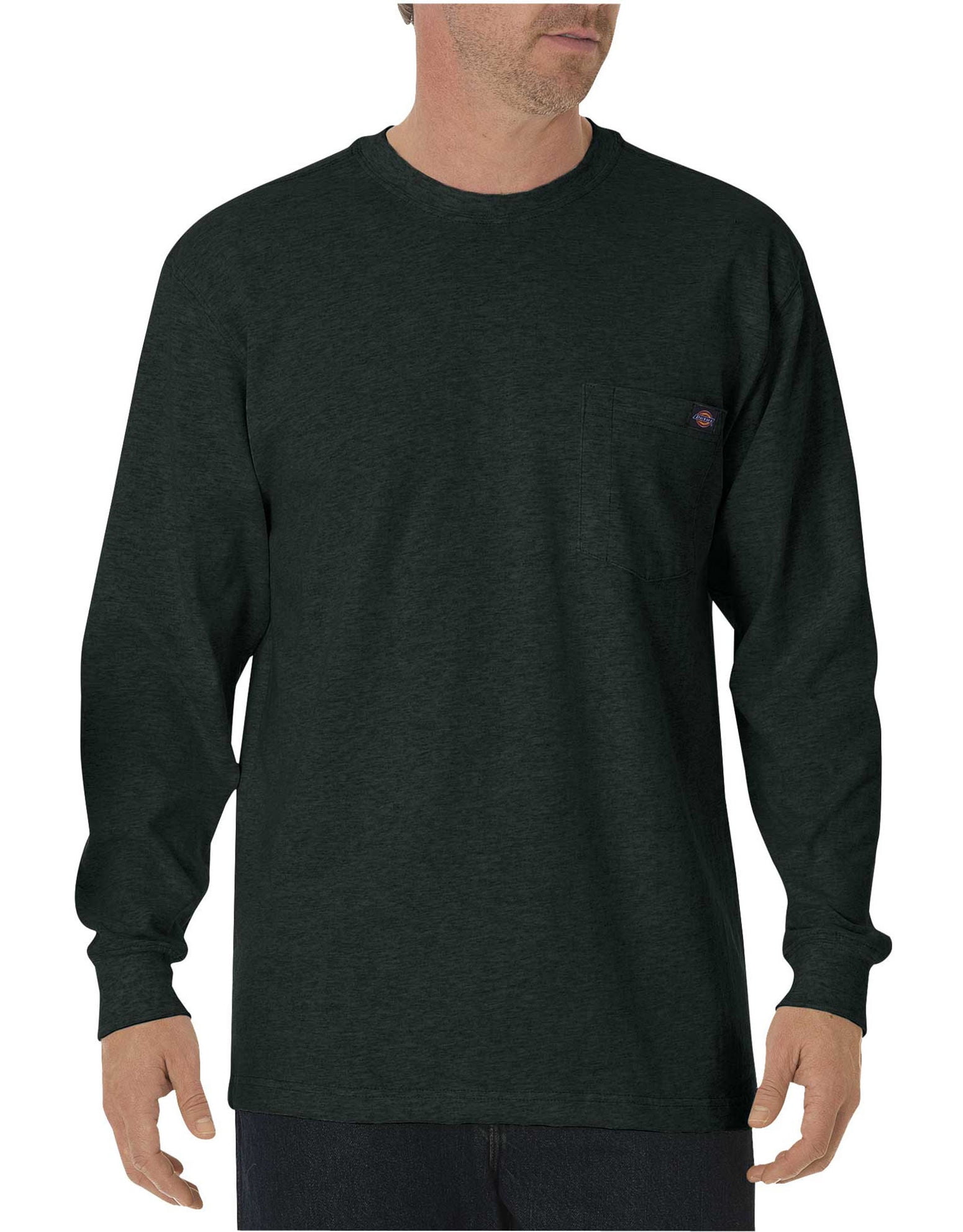 Dickies Mens Long-Sleeve Heavyweight Crew-Neck T-Shirt, 2X, Hunter Green