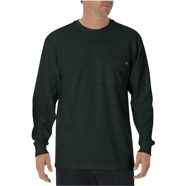 Dickies T-Shirt à Manches Longues pour Hommes, Col Ras du Cou, Poids Lourd, 2X, Vert Chasseur