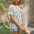 thumbnail image 4 of SMihono Hauts pour Femmes Été Chic Décontracté Mode Femme Imprimé Décontracté Col Rond Manches Courtes T-Shirt Ample Blouse Hauts T-Shirt Oversize pour Femmes, 4 of 9