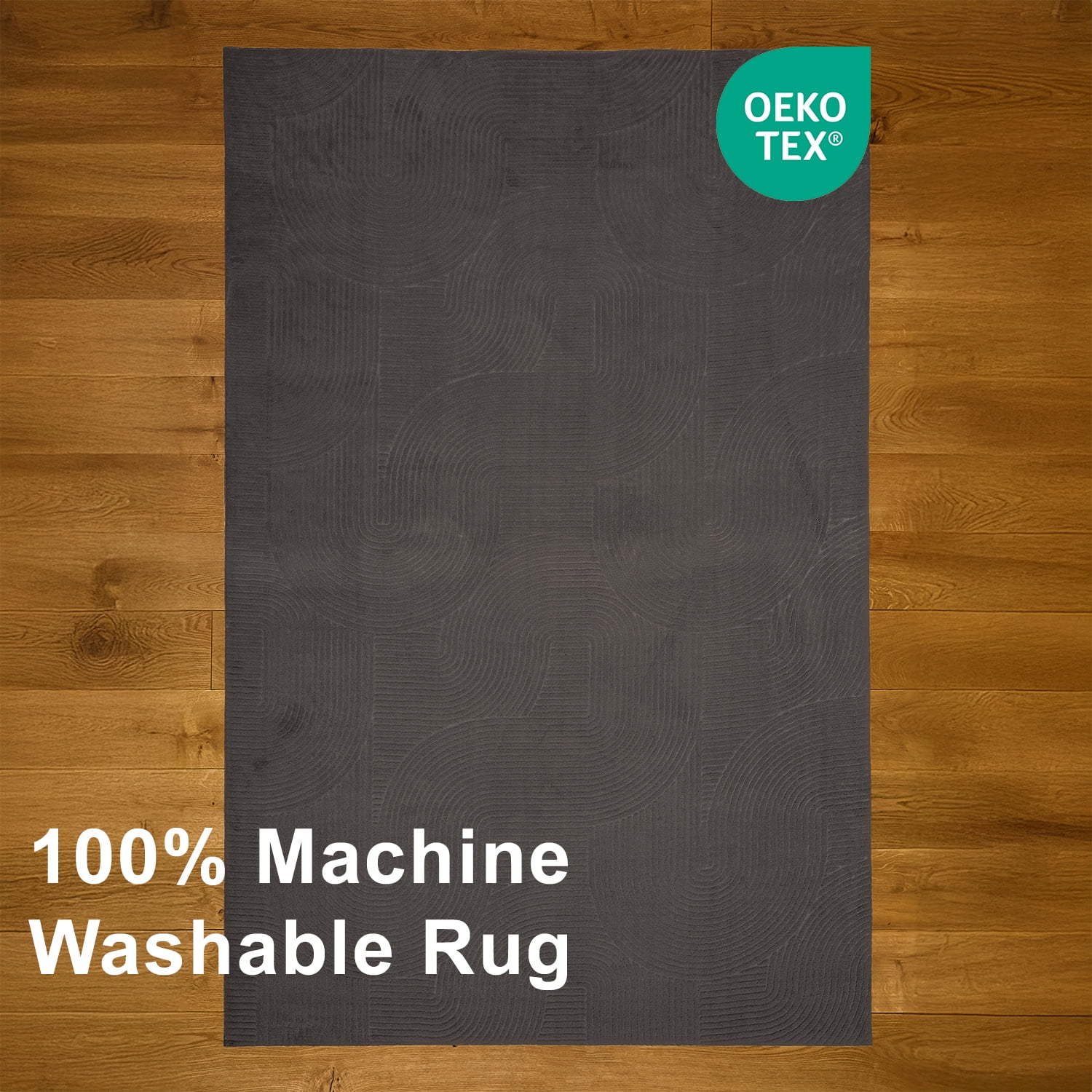 Tapis de Couloir Elion Lavable A la Machine Contemporain/Moderne pour Salon, Chambre, Salle Manger, Entrée, et Plus Encore.