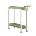 thumbnail image 2 of UsRHHA Table d'Appoint Roulant avec Roues Crème, Table de Bout Mobile Table de Nuit pour Salon Chambre, Chariot de Rangement Gigogne Portable, 2 of 6
