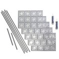 thumbnail image 1 of Fasade Decorative Vinyl Backsplash Kit, 18in x 4ft panels, covers 15 sq ft, Argent Silver, 1 of 6