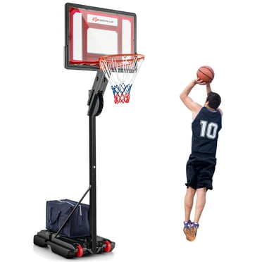 Système de Panier de Basketball Portable Goplus 3,5 Pi-8,5 Pi Réglable avec Sac de Lest Roues Extérieur