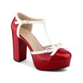 thumbnail image 1 of BLISSFUL STEP Escarpins à Plateforme pour Femmes de la Saint-Valentin à Bride en T avec Nœud Vintage à Talons Blocs Rouges 9, 1 of 8