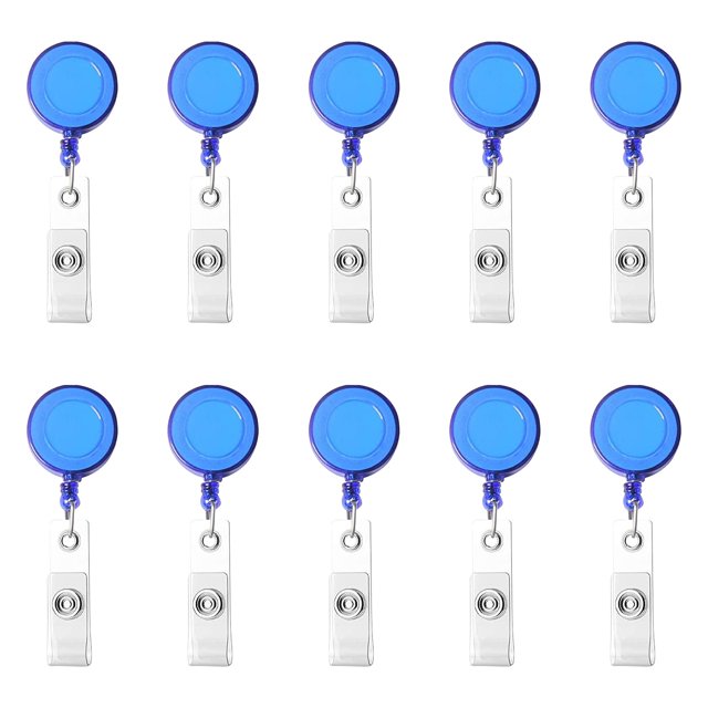 Leutsin Porte-Badge Rétractable 10 Pcs Porte-Badge Porte-Cartes d'Identité à Rouleau 10 Couleurs