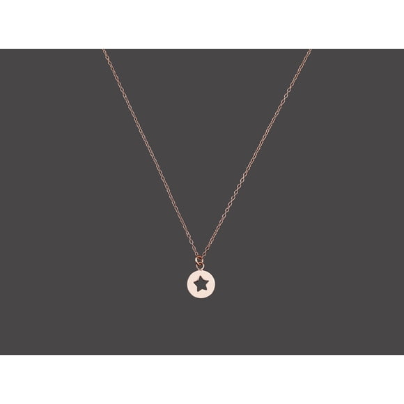 Thea 925 Sterling Silver Star Pendant Necklace – Rose Gold Plated with E-Coat Finish, 45 cm Chain for Women