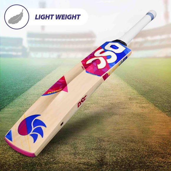 DSC Batte de Cricket Intense Force Kashmir Willow, Prête à Jouer pour Joueur Intermédiaire / Taille - 6, Beige avec Couverture Complète