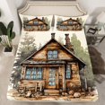 thumbnail image 2 of YST 4Pcs Rustic Cabin Sheet Set King Size, Lodge Country Style Bed Sheets Set Western Home Decor for All Season, 1 Fitted Sheet 1 Flat Sheet 2 Pillowcases, 2 of 6