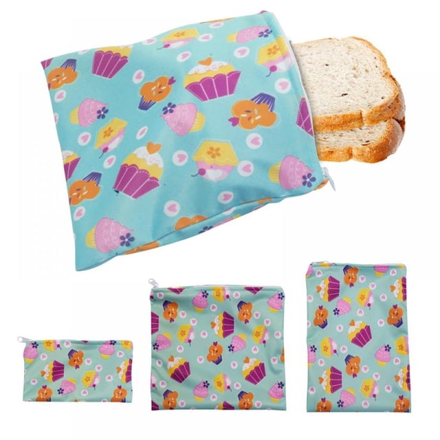 MesaSe Lot de 3 Sacs Réutilisables pour Sandwichs et Collations, Sacs à Collation à Fermeture Éclair Sécuritaires pour Conserves, Friandises et Contenants de Rangement pour Sandwichs