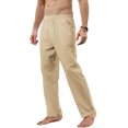 thumbnail image 2 of Innerwin Bottoms Solid Color Men Pants Outdoor Elastic Waist Loose Trousers Apricot XXL, 2 of 7