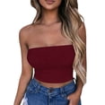 thumbnail image 2 of DPTALR Women's Solid Color Summer Casual Top Tube Top Strapless Blouse, 2 of 4