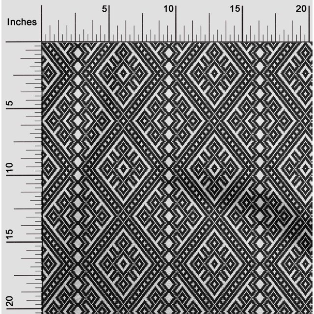 oneOone Polyester Lycra Fabric Ethnic Geometric Flame Stitch Fabric Prints By Yard 56 Inch Wide