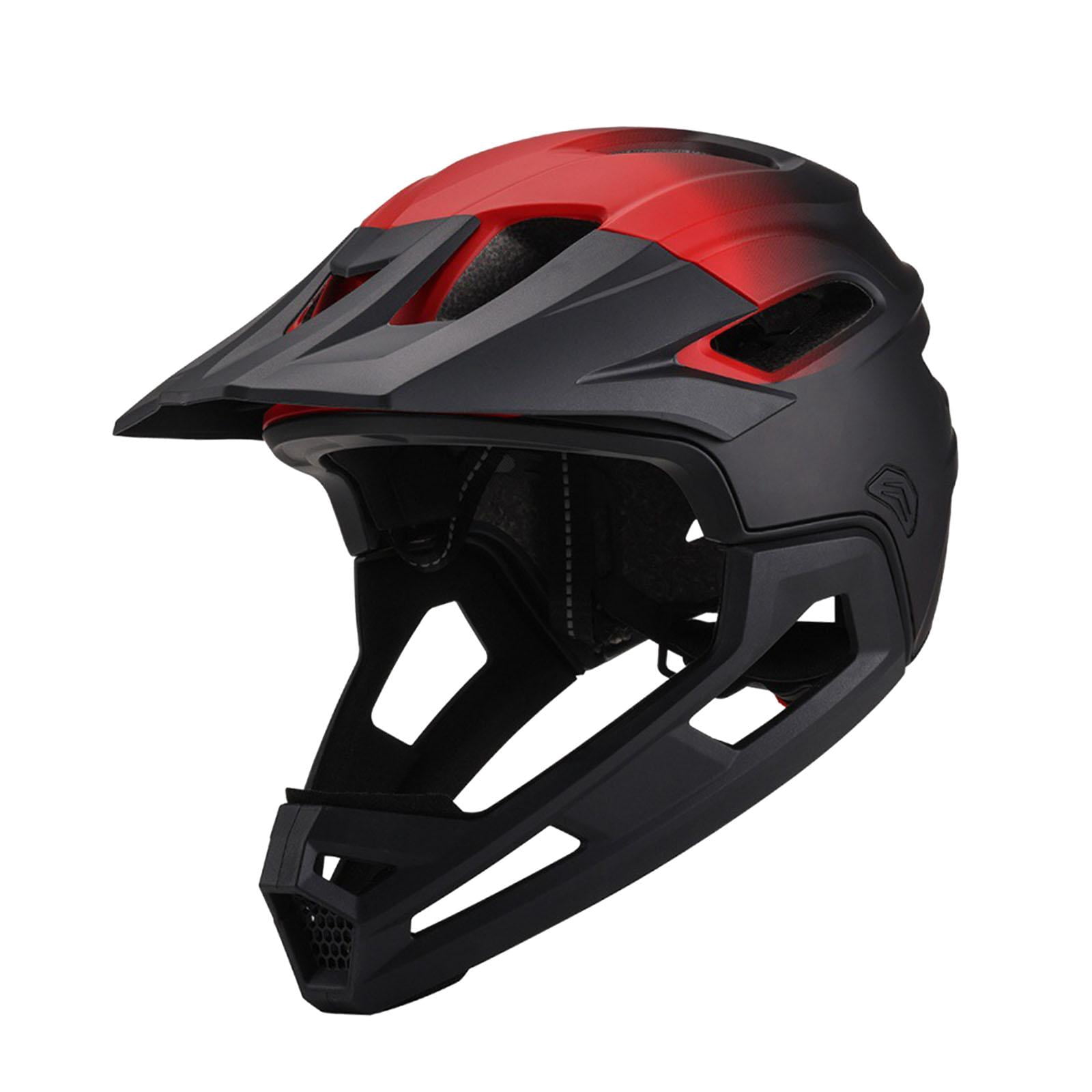 Almencla Casque Intégral de Vélo Casque de Descente Casques de Protection Casque de Cyclisme Noir Rouge