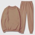 thumbnail image 3 of Weiqiqre Sweatsuits for Men Solid Color Loose Fit Basic Pullover Round Neck Sweatshirt Sport Jogging Suits, 3 of 7