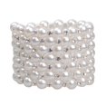 thumbnail image 4 of Thinsony Femmes Chic Perle Strass Bracelet Stretch Mariage pour Mariée Blanc 7 Rangée 1Set, 4 of 6
