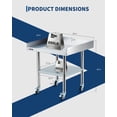 thumbnail image 2 of Heavy Duty Stainless Steel Commercial Work Table – Removable 3-Sided Rim, Adjustable Undershelf, 4 Locking Wheels, Utility Prep Station for Restaurant, Kitchen, Garage, Bakery – 24x24 Inches, 2 of 8