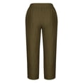 thumbnail image 4 of Fall Savings! SROBPTY Womens Capris Pants, Women's Summer Comfortable Loose Wide Leg Fashion Solid Color Capris Army Green, XL, 4 of 5