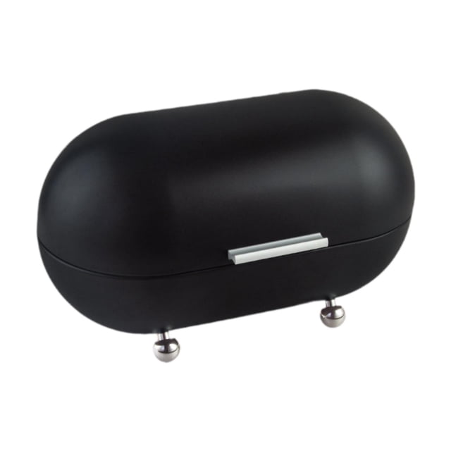 Abbracc Bread Food Storage Box Counter Bread Box Bread Storage Container Metal Bread Box black