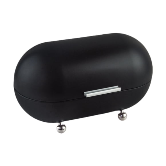 yuksok Bread Food Storage Box Counter Bread Box Bread Storage Container Metal Bread Box black