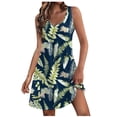 thumbnail image 1 of Pisexur Robes d'Été pour Femmes 2024 Vintage à Fleurs Hawaïennes, Robe de Plage Graphique Décontractée Ample Sans Manches, Robe Débardeur de Plage avec Poche, 1 of 6