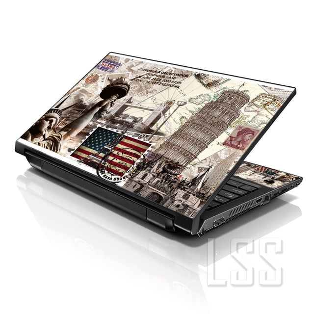 LSS Autocollant pour Ordinateur Portable, Housse de Protection, Convient de 17 Pouces à 19 Pouces World Landmarks