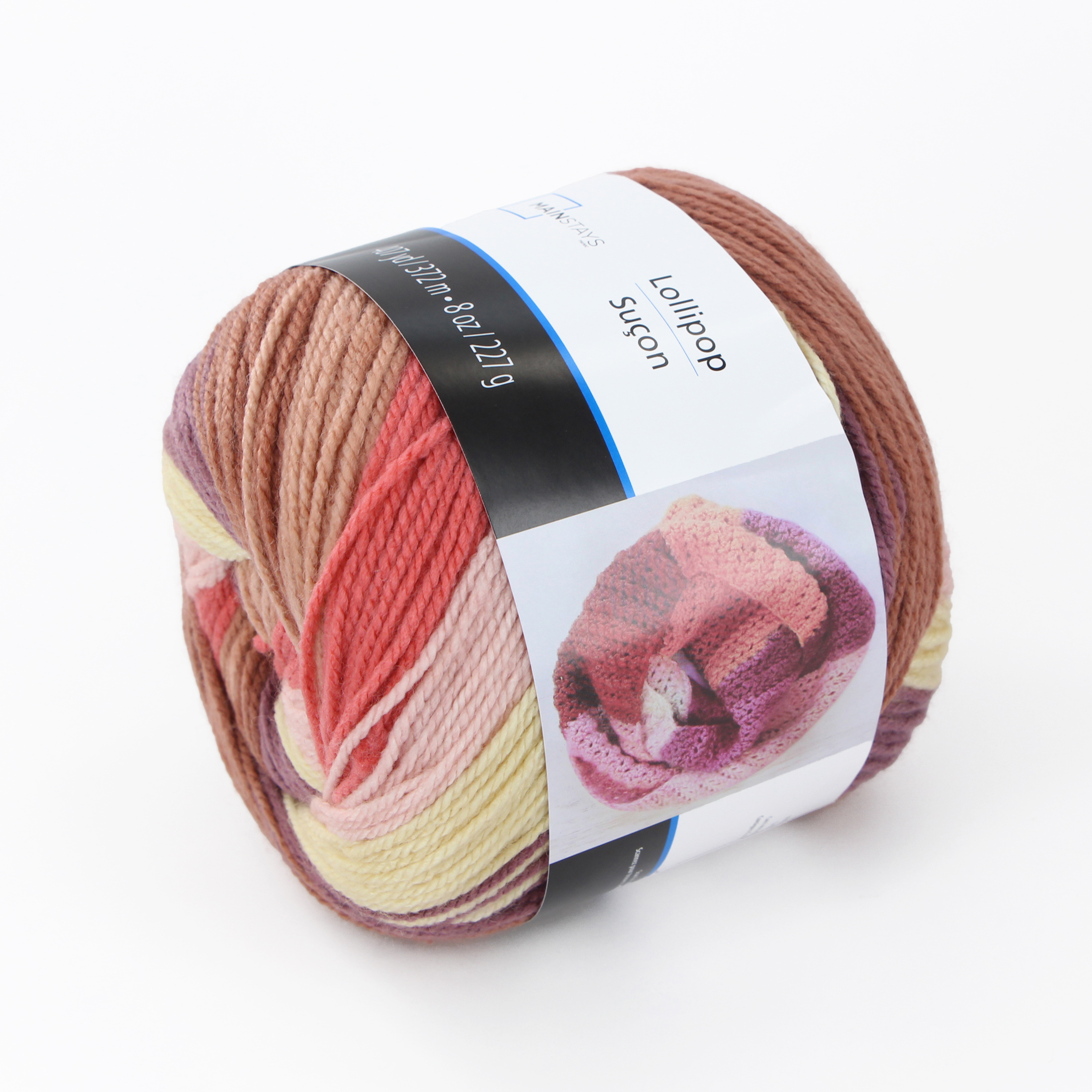 MAINSTAYS Lollipop #4 laine acrylique 227 g (8 oz), rose Petal