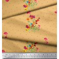 thumbnail image 3 of Soimoi Polyester Crepe Fabric Dot,Leaves & Periwinkle Floral Print Fabric by The Yard 52 Inch Wide, 3 of 3