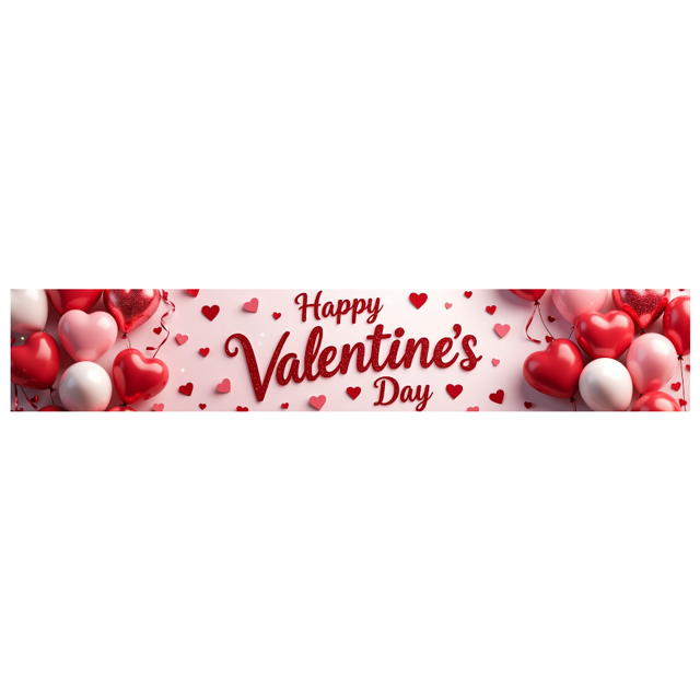Valentine's Day Party Decoration Banner Heart Design Backdrop Event Photo Props Love Celebration Romance Gift Box Background