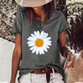 thumbnail image 1 of SMihono Hauts pour Femmes Été Mode Décontractée Femme Décontractée Marguerite Col Rond Imprimé Blouse Manches Courtes T-Shirt Été Hauts T-Shirt Oversize pour Femmes, 1 of 6
