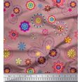 thumbnail image 1 of Soimoi Pink Polyester Crepe Fabric Insect & Floral Clip Art Fabric Prints by Yard 52 Inch Wide, 1 of 3