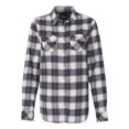 thumbnail image 1 of Chemise en Flanelle à Manches Longues Teinte en Fil pour Femmes, 3TG, Blanc Rouge, 1 of 2