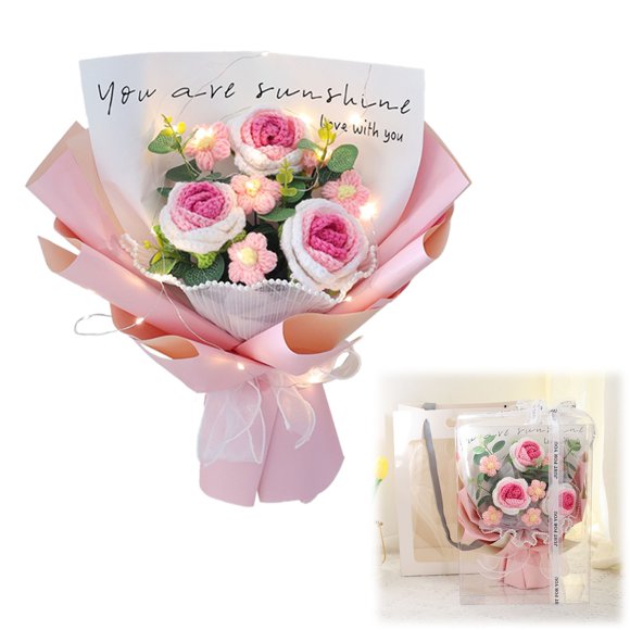 Bouquet de Fleurs Roses Girasole Garofano Cadeau Fête de la Maman Cadeau Maman Cadeau Compagnon Cadeau de Décoration Fleurs Artificielles Réalistes Plantes Artificielles Décoration d'Événement Matériau Durable