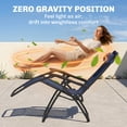 thumbnail image 4 of Outsunny Zero Gravity Lounger Chair Set with Side Table, Patio Chaise Lounge, Cup Holders & Adjustable Headrest, Blue, 4 of 9