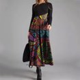 thumbnail image 1 of Mikilon Femmes Automne et Hiver Décontracté Ajusté à Manches Longues Longue Robe Imprimée Bohème, Robes D'automne pour Femmes, 1 of 1