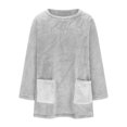 thumbnail image 4 of Yuyuzo Chandails en Molleton en Molleton pour Femmes Automne Hiver Manches Longues Col Rond avec Poches, 4 of 6