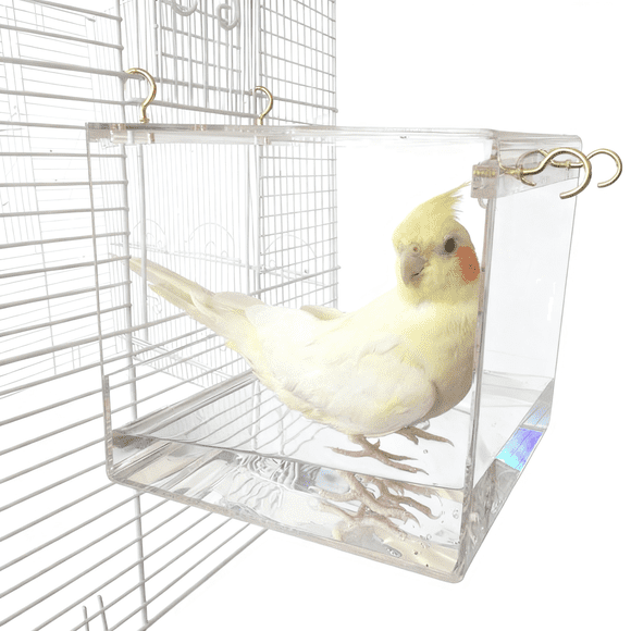 QualitChoice Bird Cage Feeder Small Bird Bath Delivers Comforting Bath Indoor Appeal Enhancing Avian Care L