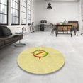 thumbnail image 4 of Ahgly Company Tapis d'Intérieur Lavable en Machine Carré Transitionnel Jaune Soleil, 6 Pieds Carré, 4 of 7