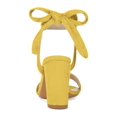 thumbnail image 2 of BLISSFUL STEP Women's Sandals Ankle Tie Back Open Toe Block Heels Yellow 7, 2 of 7