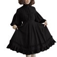 thumbnail image 2 of TIMIFIS Renaissance Robe Femme Robe à Manches Longues Ample à Col Montant en Dentelle à Manches Lanterne Mignonne Petite Robe Costumes d'Halloween pour Femme, 2 of 5