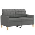 thumbnail image 2 of vidaXL 3 Piece Sofa Set with Pillows Dark Grey Fabric, 2 of 5