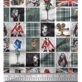 thumbnail image 1 of Soimoi Rayon Crepe Fabric Check,Women & Camera Patchwork Print Fabric by The Yard 46 Inch Wide, 1 of 3